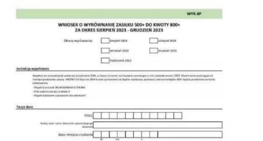 Fake news o wyrównaniu świadczenia 500+ do kwoty 800 zł