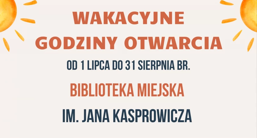 Wakacyjne godziny otwarcia biblioteki