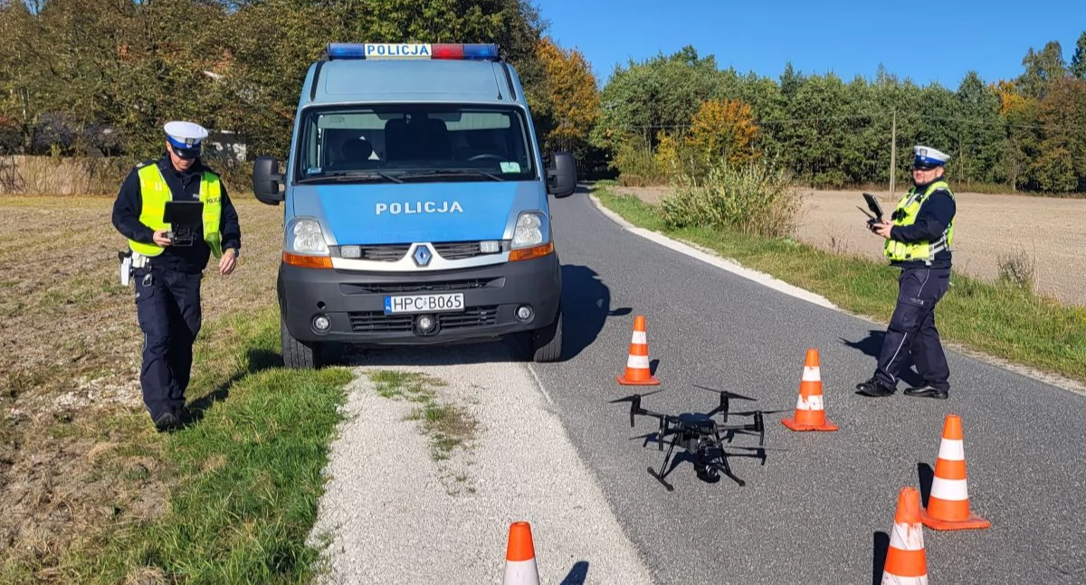 Wspólne działania z dronem na terenie powiatu inowrocławskiego