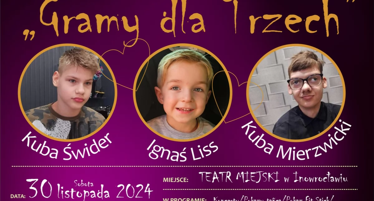Andrzejkowy koncert charytatywny „Gramy dla trzech”!