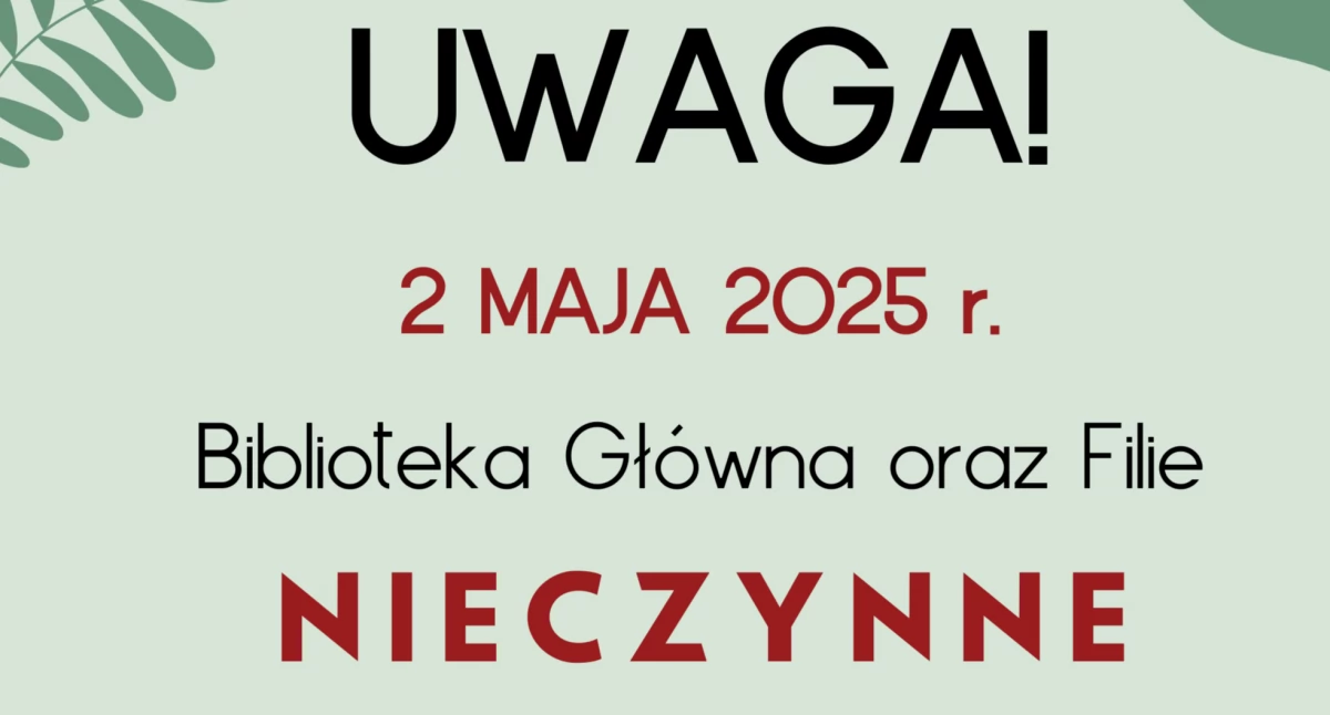 2 maja książki nie wypożyczysz