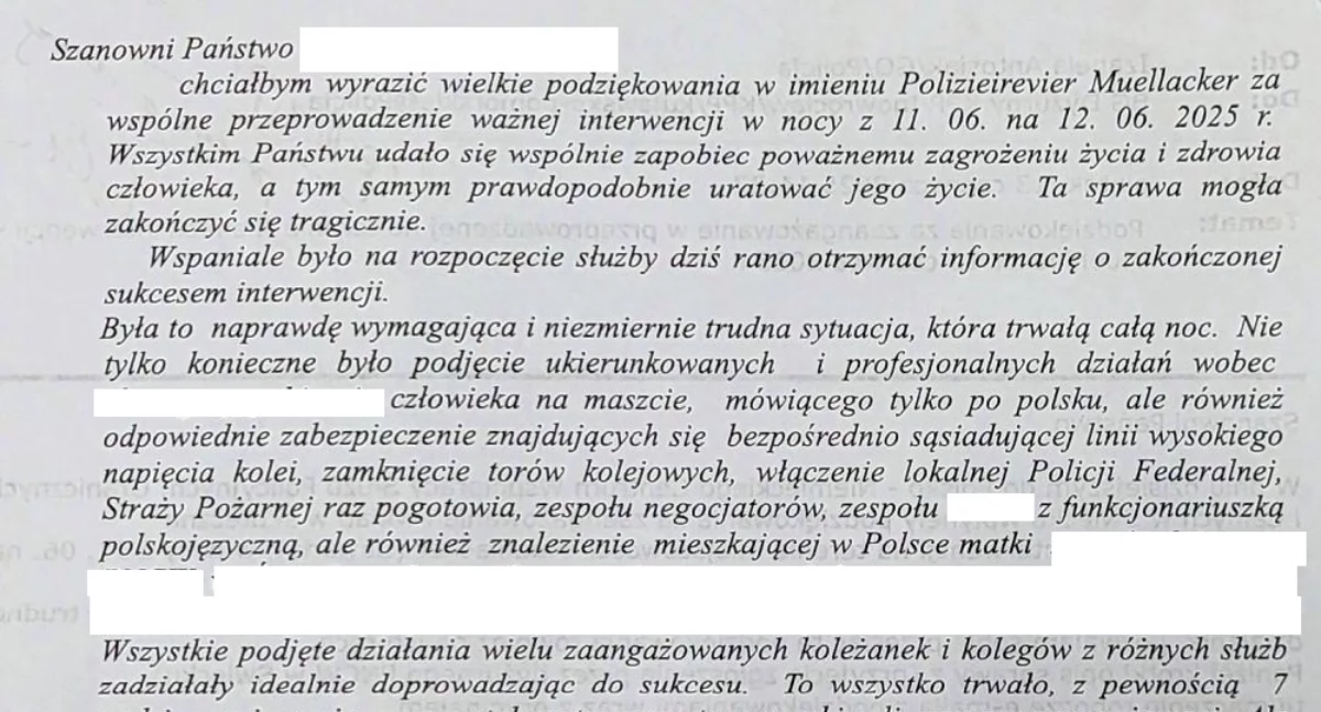 Wspólne działania Policji niemieckiej i polskiej zapobiegły tragedii