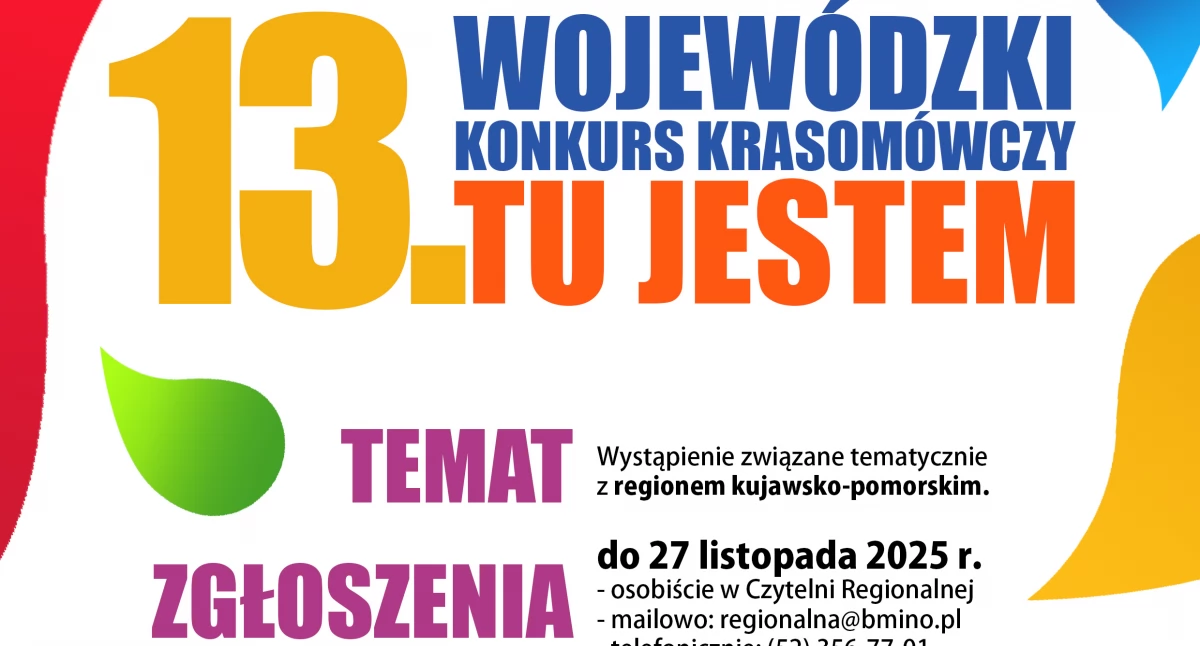 XIII Wojewódzki Konkurs Krasomówczy TU JESTEM – zapraszamy do udziału!