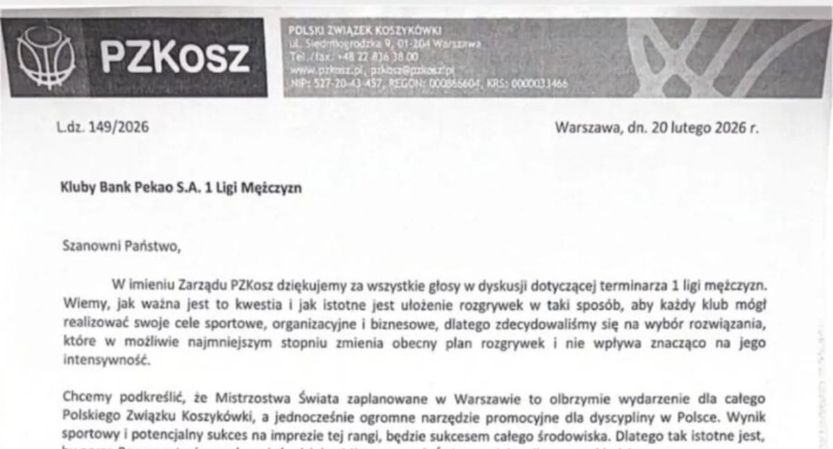 Terminarz Pekao 1. Ligi jednak ustawiony pod jedną drużynę!