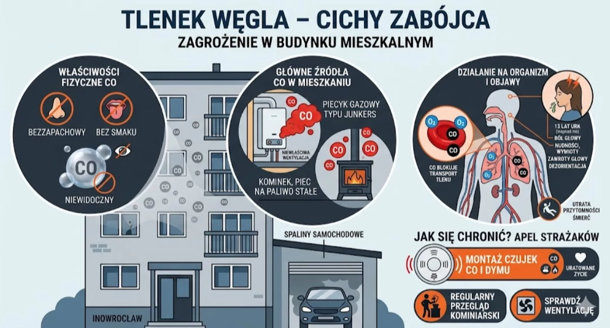 13-latka zatruła się czadem, strażacy apelują o montaż czujek
