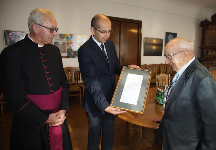 Jubilat z wizytą w inowrocławskim ratuszu