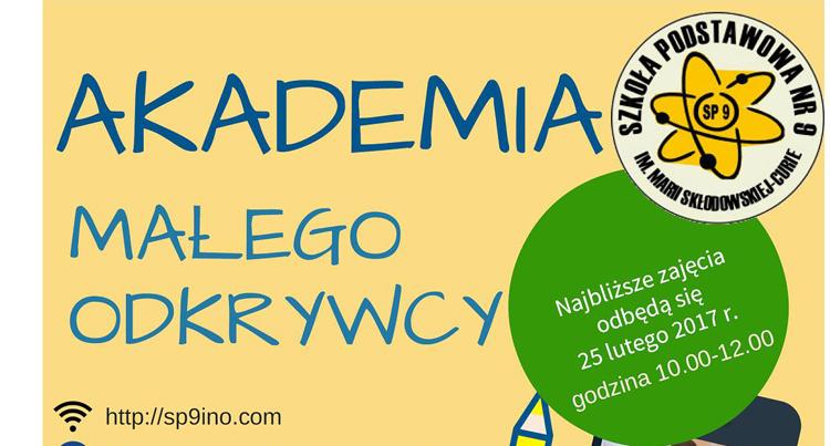 SP9 zaprasza do Akademii Małego Odkrywcy
