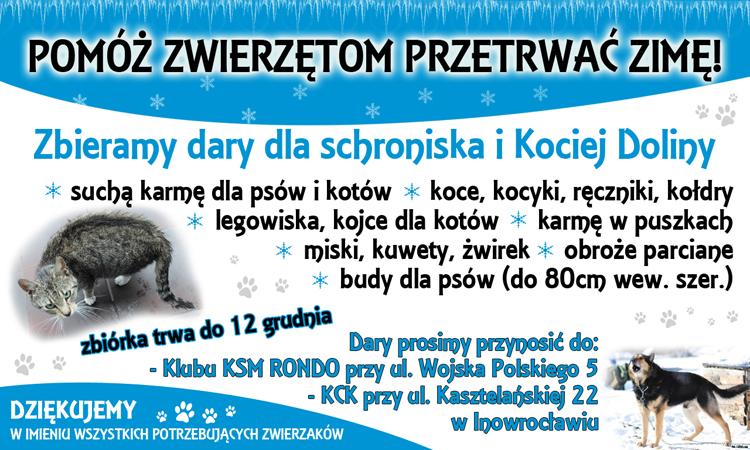 Pomagamy zwierzętom przetrwać zimę – IV medialna zbiórka dla zwierząt