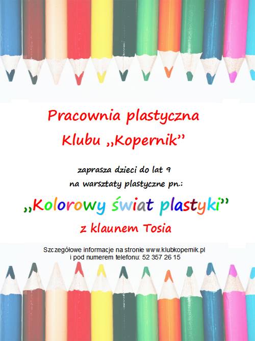 Kolorowy świat plastyki dla dzieci z klaunem Tosia
