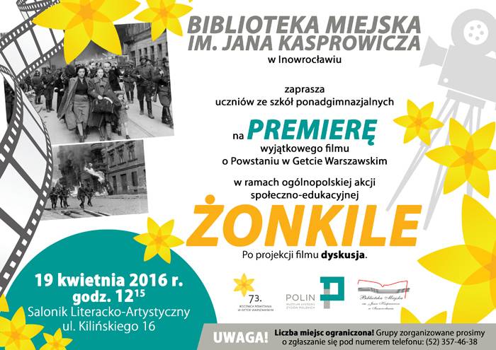 Z żonkilami na premierze