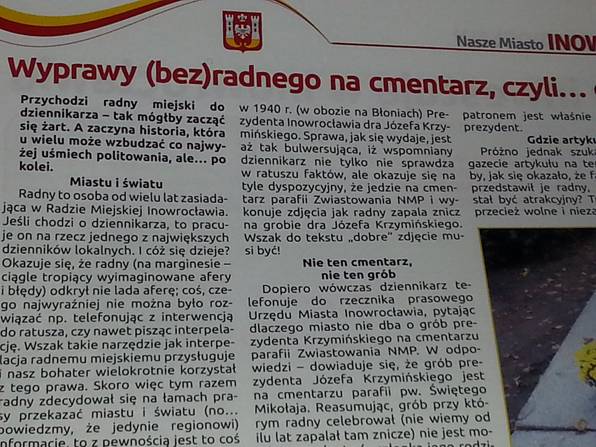 Wyprawy (bez)radnego na cmentarz na sesji Rady Miejskiej