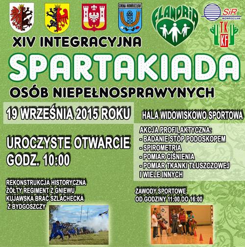 W sobotę Integracyjna Spartakiada Osób Niepełnosprawnych