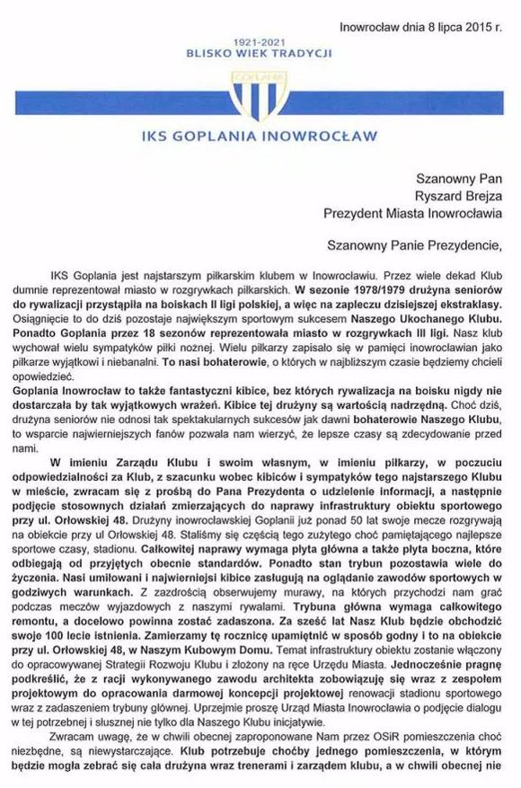 Co dalej z Goplanią i stadionem?