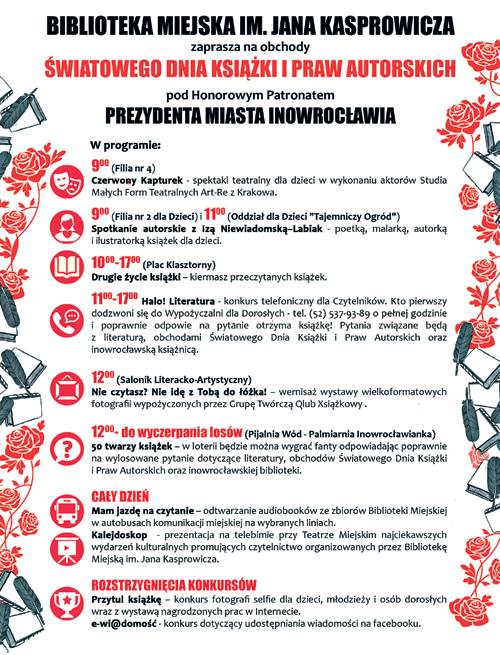 23 kwietnia Światowy Dzień Książki i Praw Autorskich 
