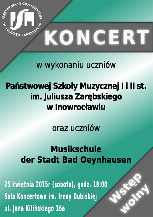 Zagrają uczniowie z Bad Oeynhausen