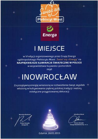 Inowrocław ma najpiękniejsze iluminacje w województwie