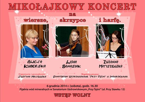 Mikołajkowy koncert na wiersze, skrzypce i harfę