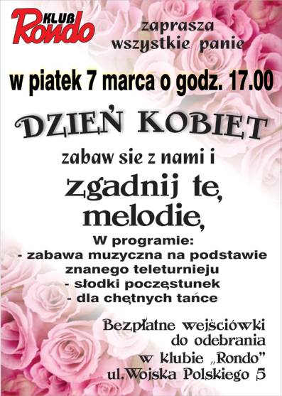 Klub Rondo zaprasza na Dzień Kobiet
