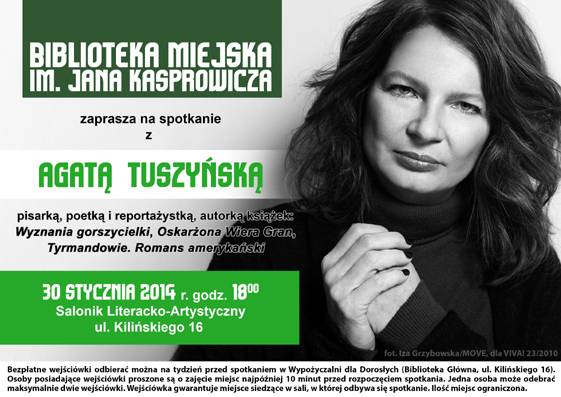 Spotkanie autorskie z Agatą Tuszyńską