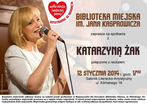 Spotkanie i recital Katarzyny Żak