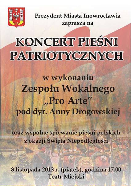 Zapraszamy na koncert pieśni patriotycznych