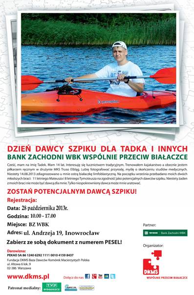 Dzień Dawcy Szpiku dla Tadka i innych