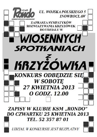 Wiosenne spotkania z krzyżówką