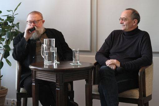 Bralczyk i Ogórek w Saloniku Artystyczno-Literackim