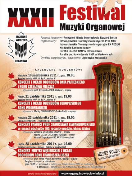 Przed nami XXXII Festiwal Muzyki Organowej
