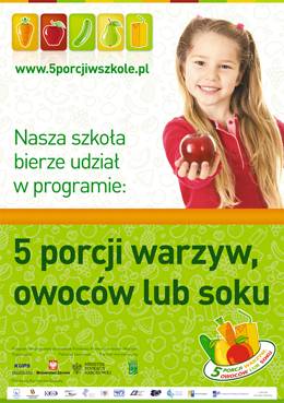 Pięć porcji warzyw, owoców lub soku