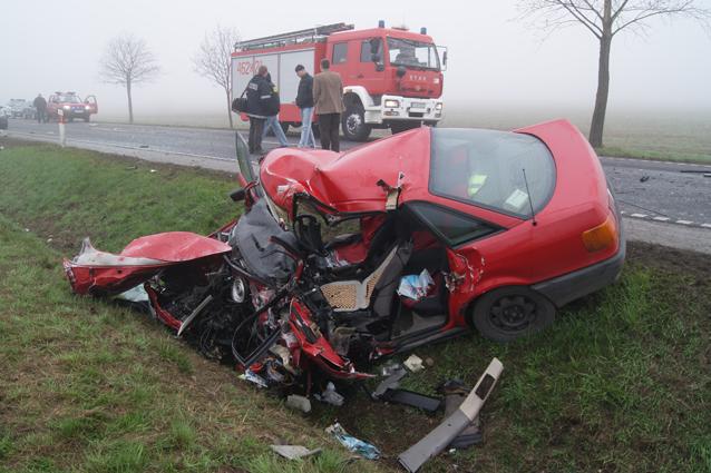 Wypadek samochodowy w Szadłowicach