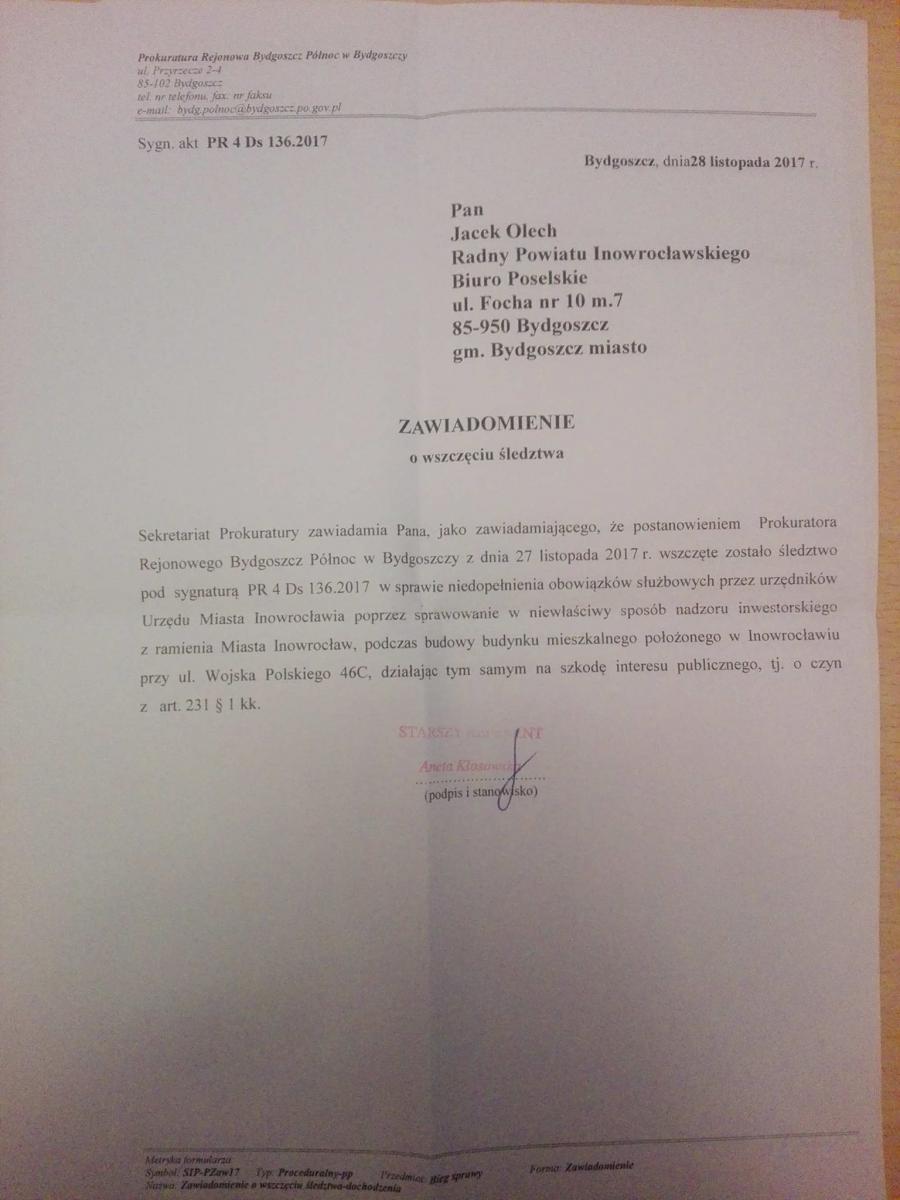 Prokuratura wszczęła dochodzenie