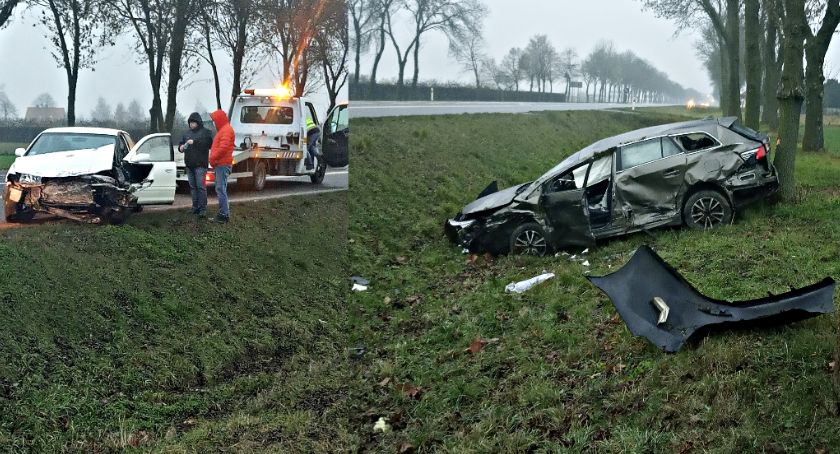 Na szczęście tylko rozbite samochody - zderzenie na skrzyżowaniu Kwiatowej z dziesiątką