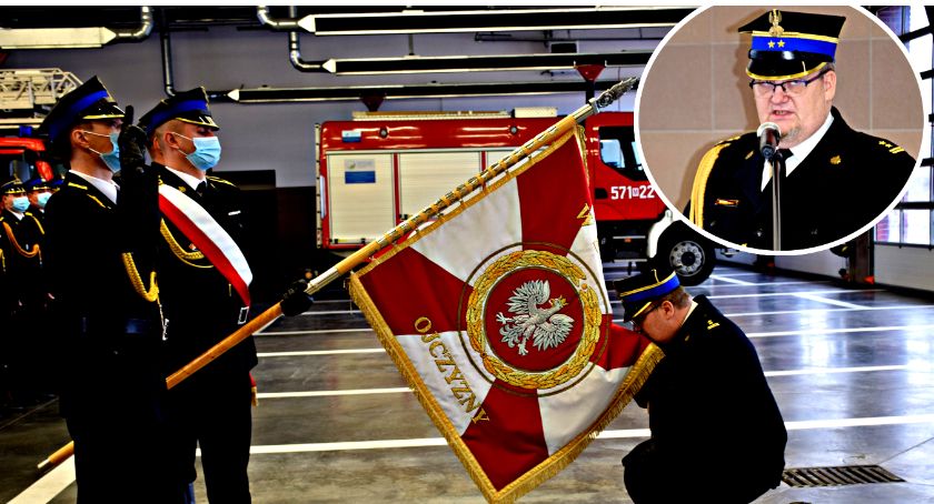 Uroczyste ślubowanie powiatowego komendanta straży pożarnej Artura Czachowskiego