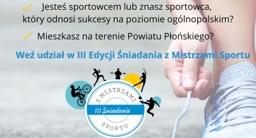 Śniadanie z Mistrzami Sportu - można zgłaszać kandydatury