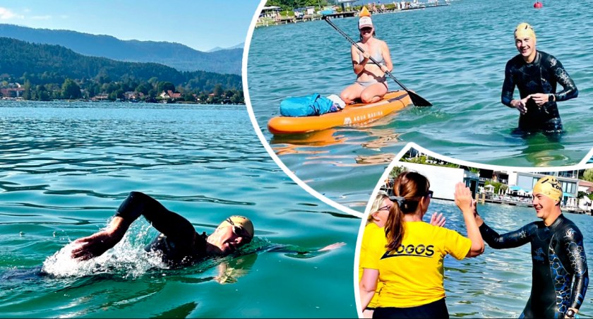 Kolejny wyczyn Damiana - zmierzył się z koronnym dystansem jeziora Wörthersee