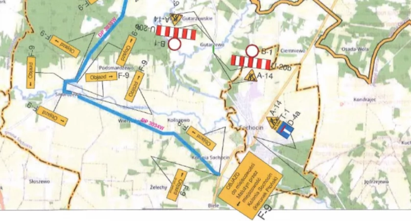 Uwaga, od 14 marca zamknięty most w Gutarzewie