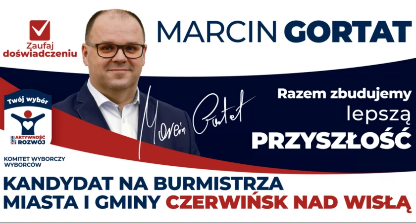 Razem zbudujemy lepszą przyszłość - Marcin Gortat, kandydat na burmistrza miasta i gminy Czerwińsk