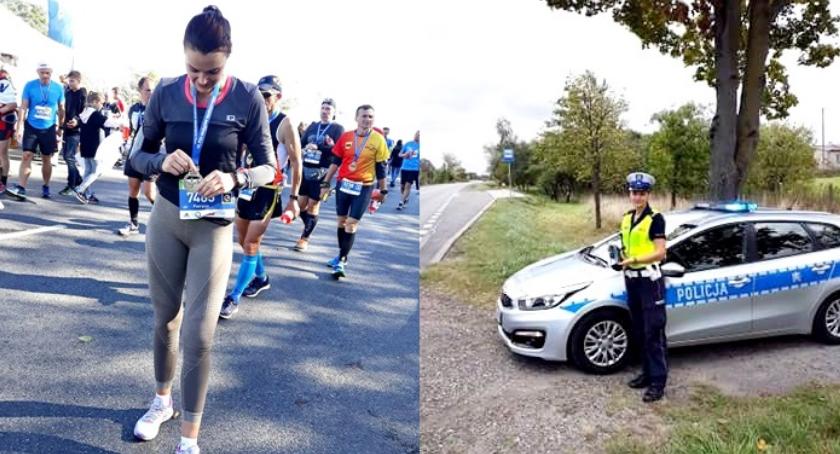 Policjantka z drogówki na maratońskiej trasie