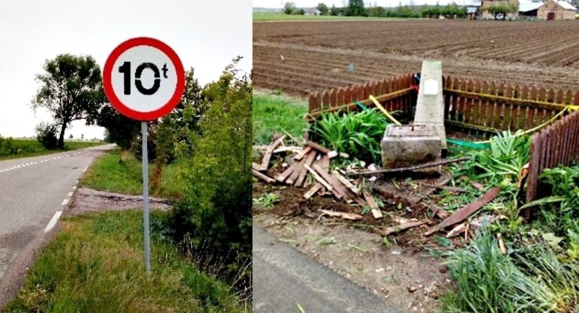 Ciężarówka rozwaliła figurkę w Potyrach, a tam jest ograniczenie tonażu