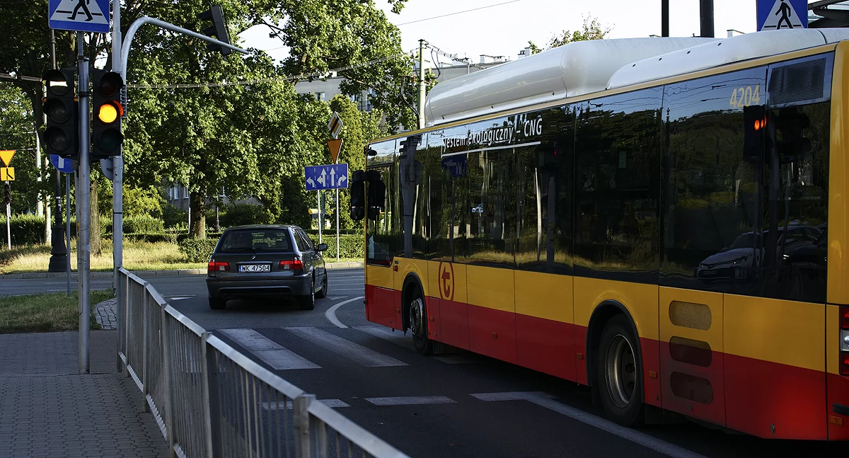 Światła drogowe przy Placu Wilsona