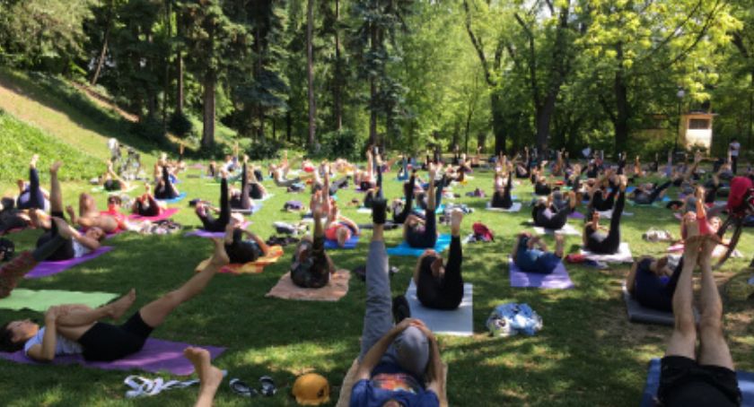Joga w parku Żeromskiego
