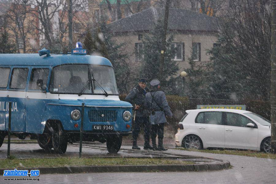 Milicja na ulicach Zambrowa
