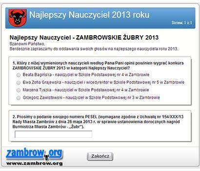 Zagłosuj na najlepszego nauczyciela 2013 roku