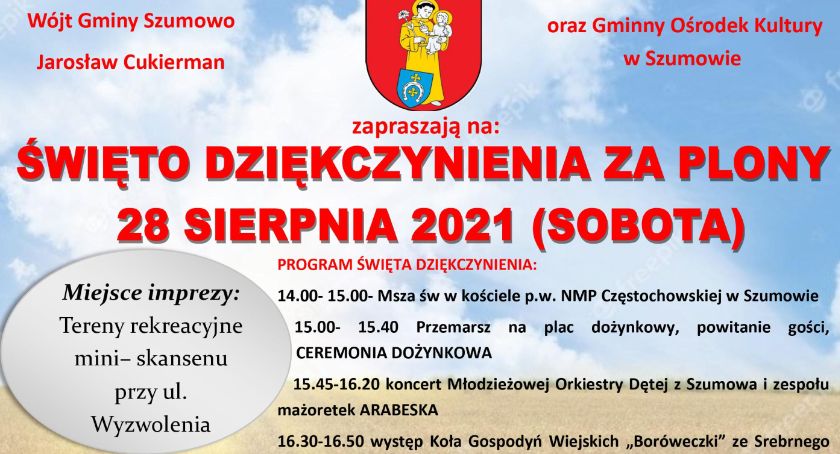 Rolnicy z gminy Szumowo podziękują za plony 