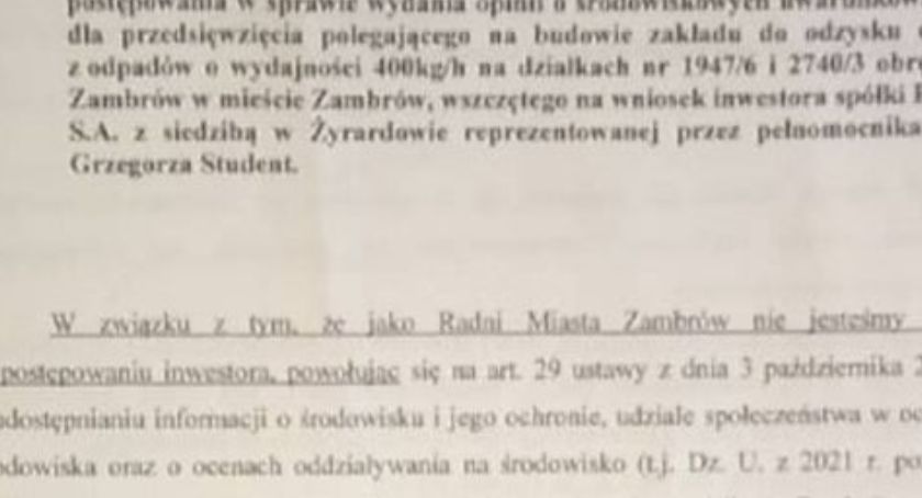 Wniosek miejskich radnych w sprawie budowy zakładu do odzysku energii