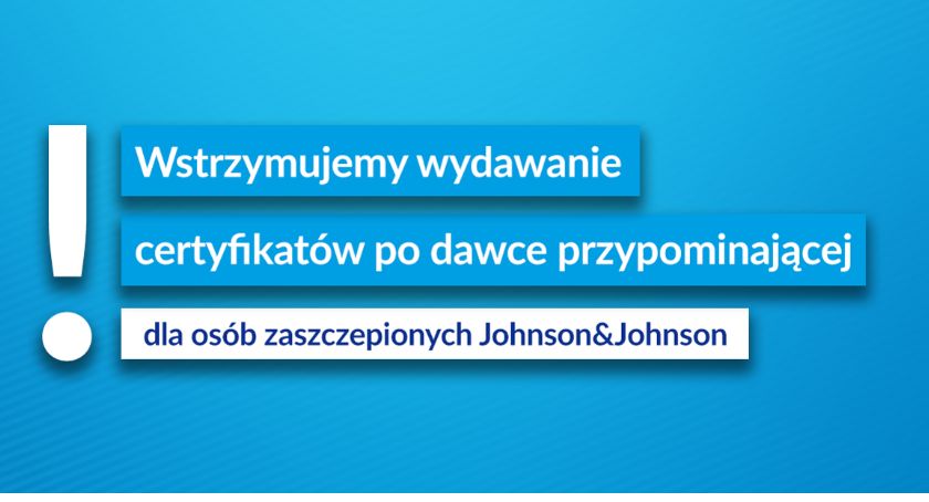 MZ: Wstrzymujemy wydawanie certyfikatów po dawce przypominającej dla osób zaszczepionych J&J
