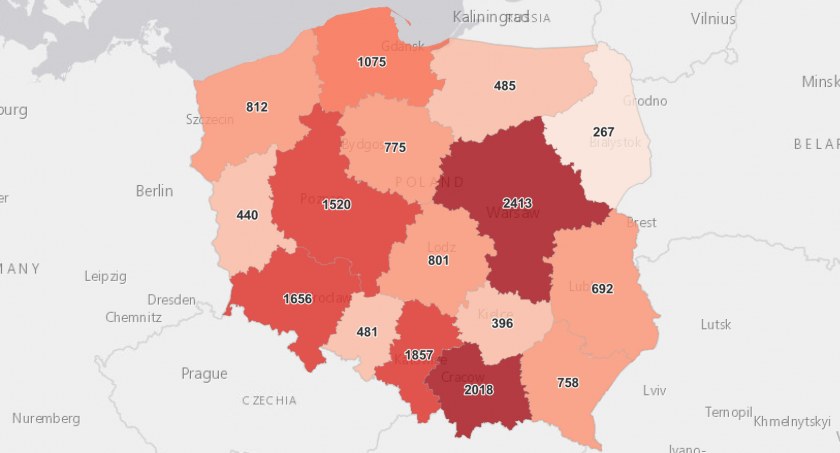 Ponad 16,5 tys. nowych zakażeń SARS-CoV-2
