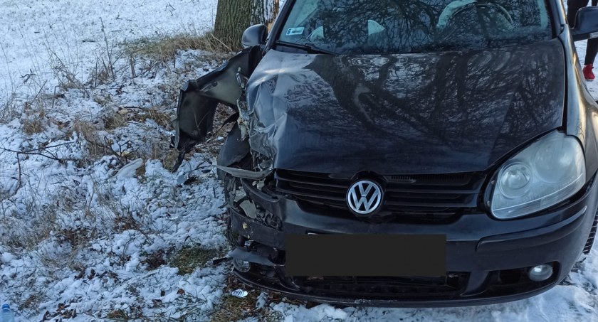 Straciła panowanie nad pojazdem i uderzyła w drzewo [FOTO]