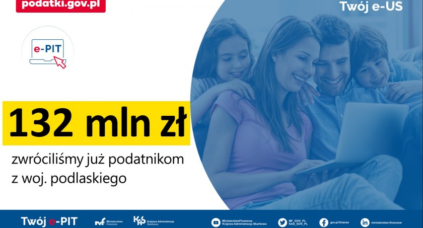 Podlaska KAS zwróciła podatnikom już 132 mln zł